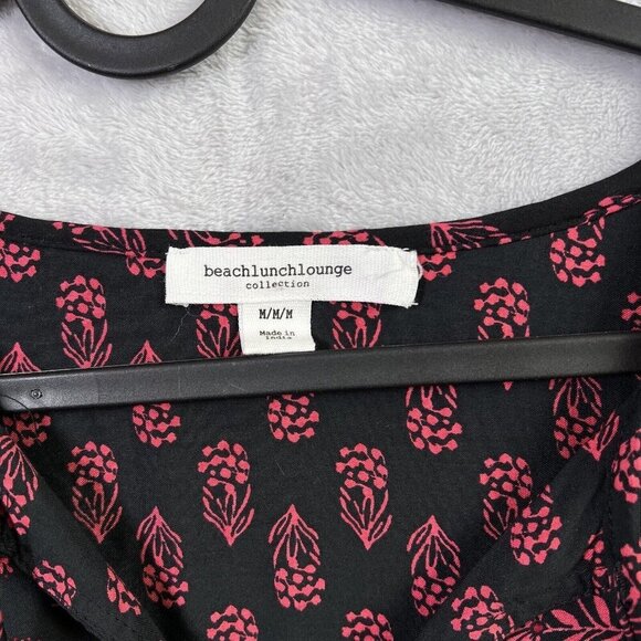 Beach Lunch Lounge NWT Krissi Dress Size Medium Knee Length Black Red Boho - Picture 6 of 12